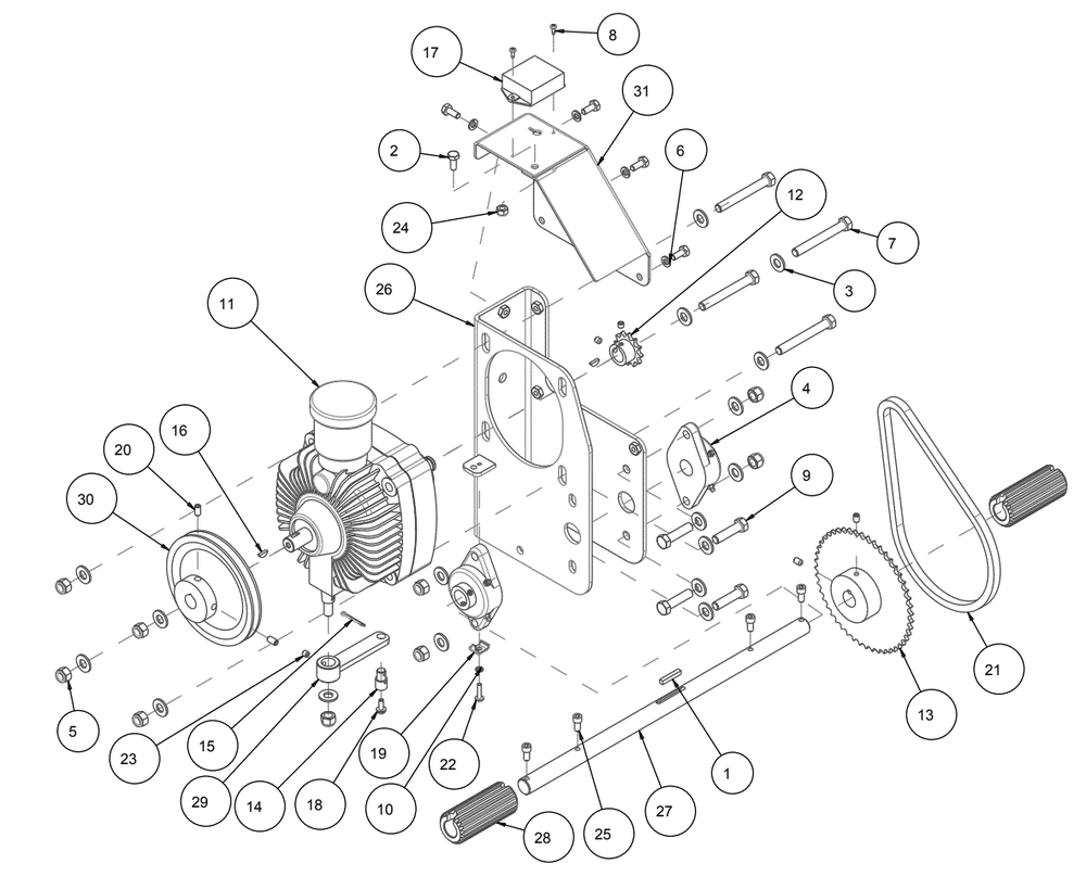 Section 09 Diagram and Parts List for SRX-2000 172235 MK Diamond Concrete Saw
